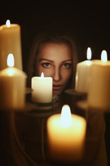 Obraz na płótnie Canvas Dark candlelight portrait