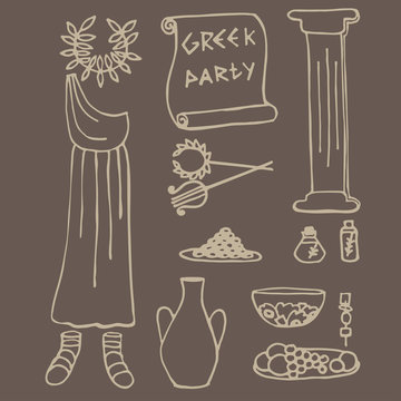 ancient greek party ideas, Greece elements