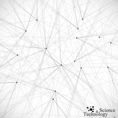 Geometric background molecule and communication. Connected lines with dots .Vector illustration