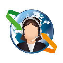 Business people profile with arrow icons