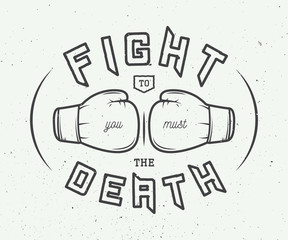 Boxing slogan with motivation. Vector illustration