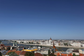 Fototapeta na wymiar Nice panoramic view of Budapest European city - the capital of Hungary