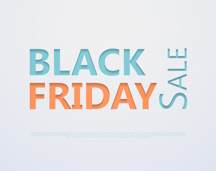 Fototapeta na wymiar Cut out the paper lettering for black friday