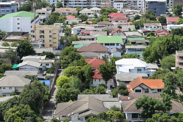Fototapeta na wymiar Many houses in limited area of urban