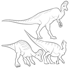 corythosaurus lineart