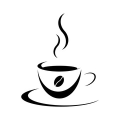 Tasse mit Bohne schwarz 