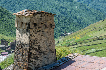 Zhibiani - one of four villages community called Ushguli in Upper Svanetia region, Georgia