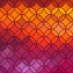 Fototapeta premium Stained glass vector circle background.