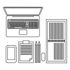 Workspace with business elements