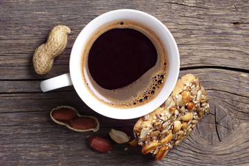 Coffee and cookies with nuts