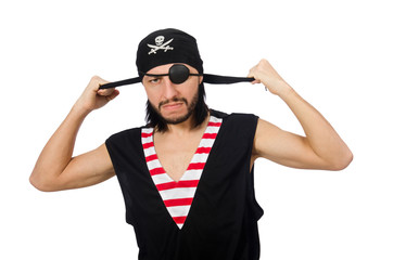 Man pirate isolated on the white background