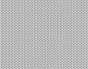 Seamless knitted white background. Color white, light gray. Vektor.