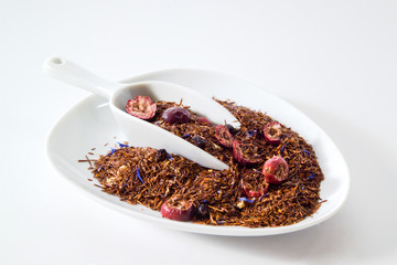 Rotbusch Tee, Rooibush Tee, Teemischung mit Joghurt, Heidelbeere