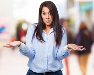 woman doubting isolated