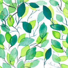 Watercolor seamless floral pattern. Flowers texture.