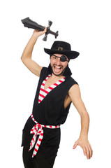Man pirate isolated on the white background