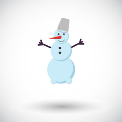 Snowman icon flat