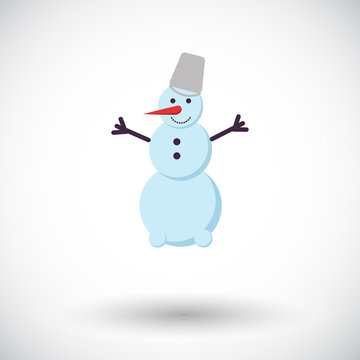Snowman icon flat