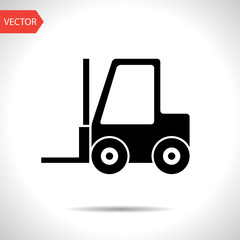 forklift vector black icon