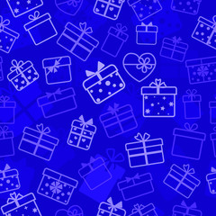 Seamless pattern of gift boxes