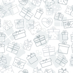 Seamless pattern of gift boxes
