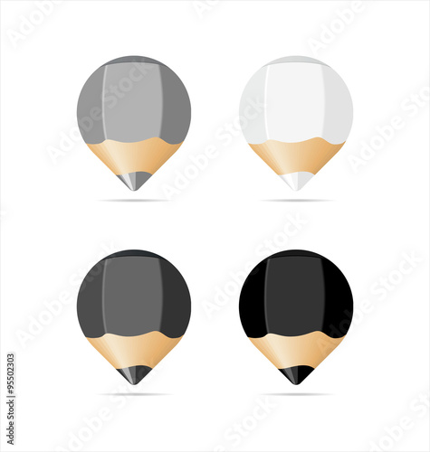 "Set of Black and White Stickers" Stock image and royalty-free vector