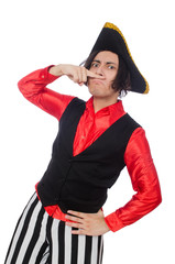 Funny pirate isolated on the white