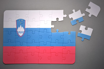 puzzle with the national flag of slovenia