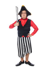 Funny pirate isolated on the white