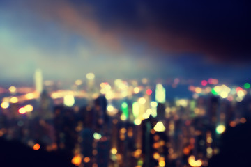 Obraz premium blured lights from peak Victoria, Hong Kong