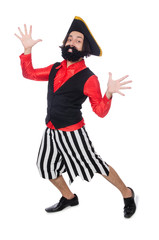 Funny pirate isolated on the white