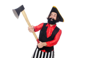 Funny pirate isolated on the white