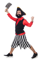 Funny pirate isolated on the white