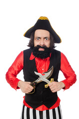 Funny pirate isolated on the white