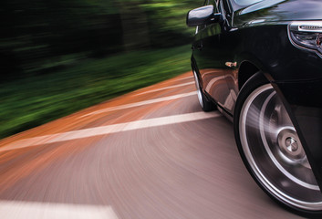 Fast driving car.