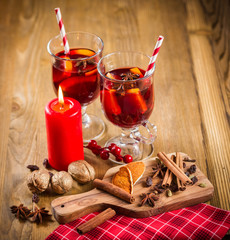 Glasses of mulled wine 