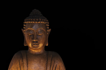 Wooden buddha statue