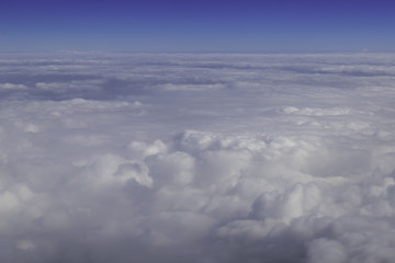 Fototapeta na wymiar Aerial photography blue skyline with clouds