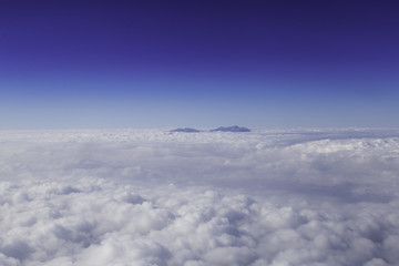 Aerial photography blue skyline with clouds