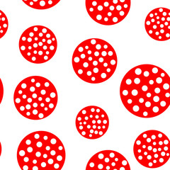 Amanita seamless pattern. Repeat texture background, vector.