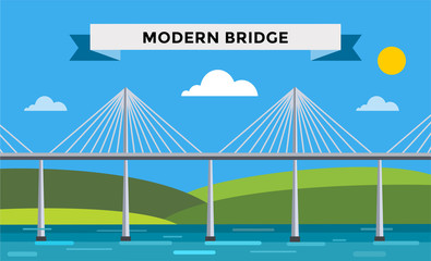 Modern bridge vector illustration