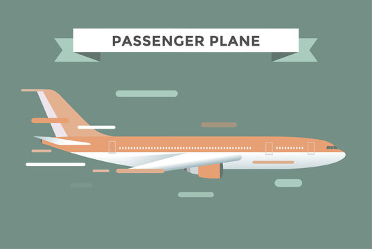 Civil aviation travel passanger air plane vector illustration
