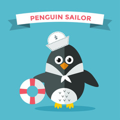 Cartoon penguin character vector illustration