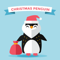 Cartoon penguin character vector illustration