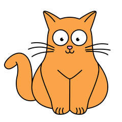 Obraz premium vector illustration of ginger cat