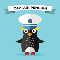Cartoon penguin character vector illustration