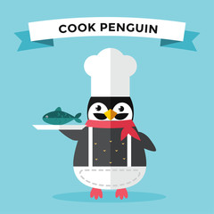 Cartoon penguin character vector illustration
