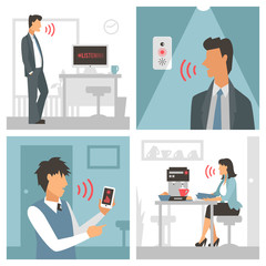 Voice control vector illustration. Smart computer