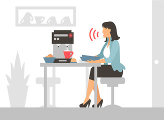 Voice control vector illustration. Smart computer