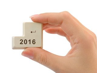 Computer button 2016 in hand